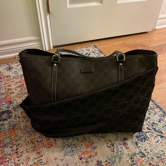 Gucci Joy tote bag in GG supreme coated canvas dark brown - Picture 3 of 16